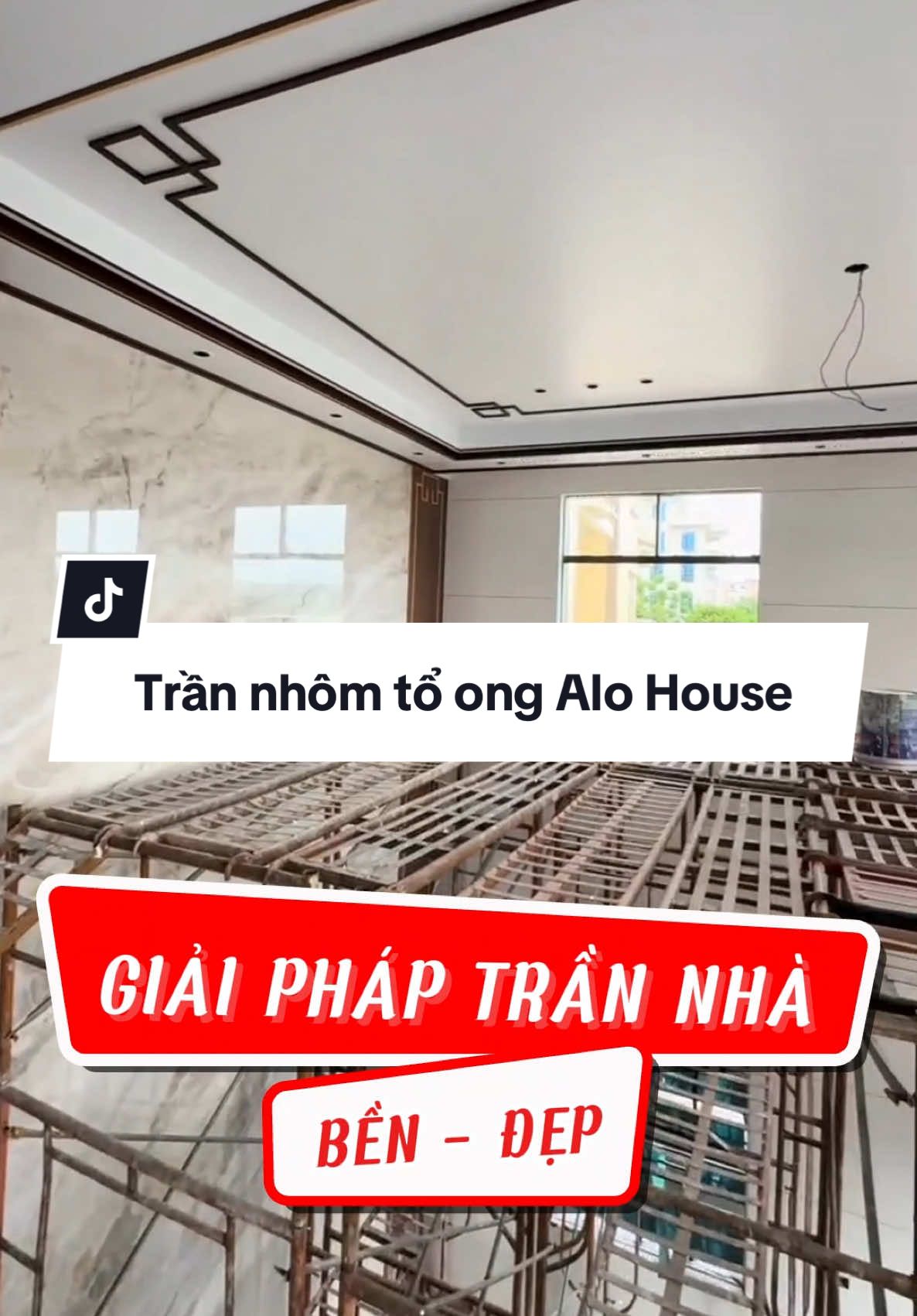 Giải pháp trần nhôm hiện đại, chống cong vênh, trần nhôm tổ ong Alo House #xuhuong #trannhomtoong #alohouse #aluminum #thicongnoithat #noithathiendai 
