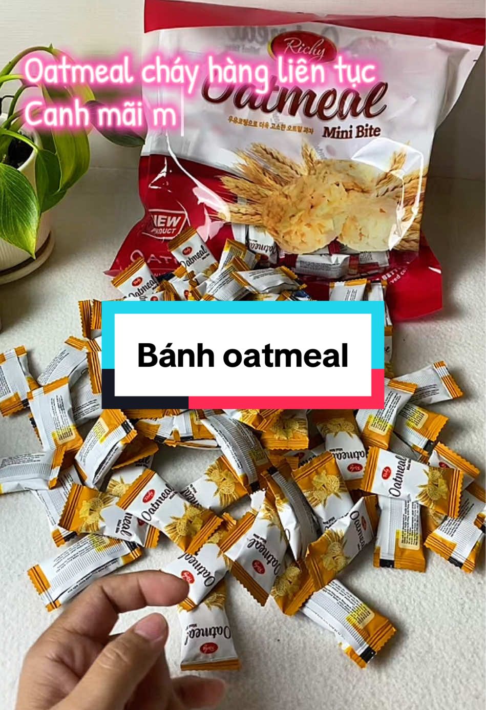 Bánh yến mạch oatmeal ăn ngon mà cuốn gì đâu. Mỗi lần t phải ăn cỡ chục cái mới đã #banhyenmachrichy #banhkeo #anvat #anvattuoitho #xuhuong 