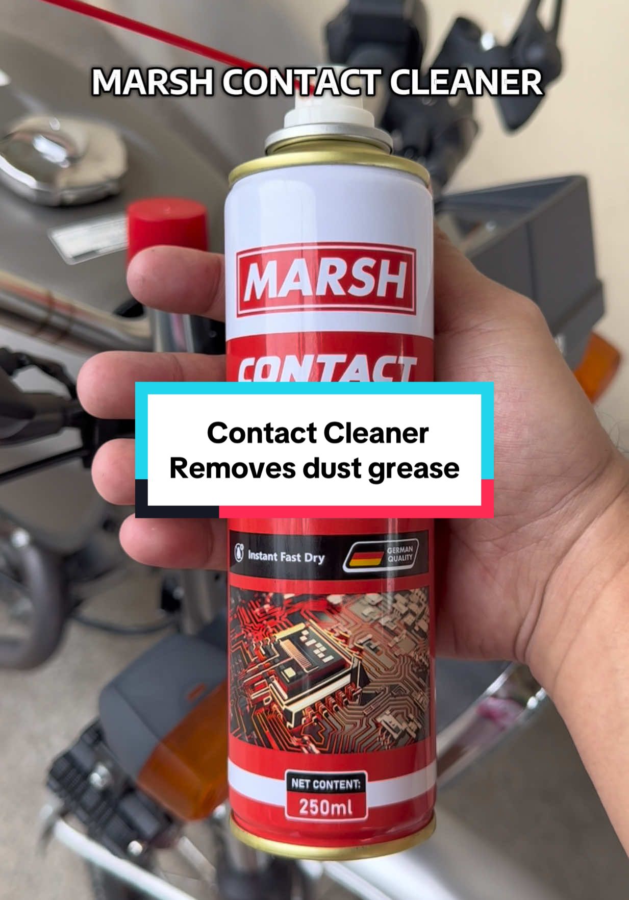 Kung maalaga ka sa motor o sasakyan mo bumili kana nito💯 marsh contact cleaner fast dry no need to wipe #fastdryspray #marshcontactcleaner #safeforuse #fastacting #removesdust #electronicwire 