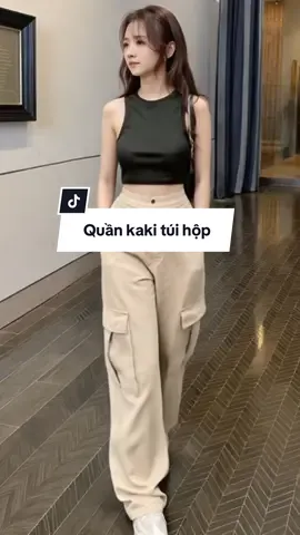 Quần kaki cạp chun túi hộp, tôn dáng, hách chân dài cho các nàng. Có dây rút cạp quần và gấu phong cách trẻ trung, năng động #ellacloset4 #quankakituihop #quandep #xuhuong 