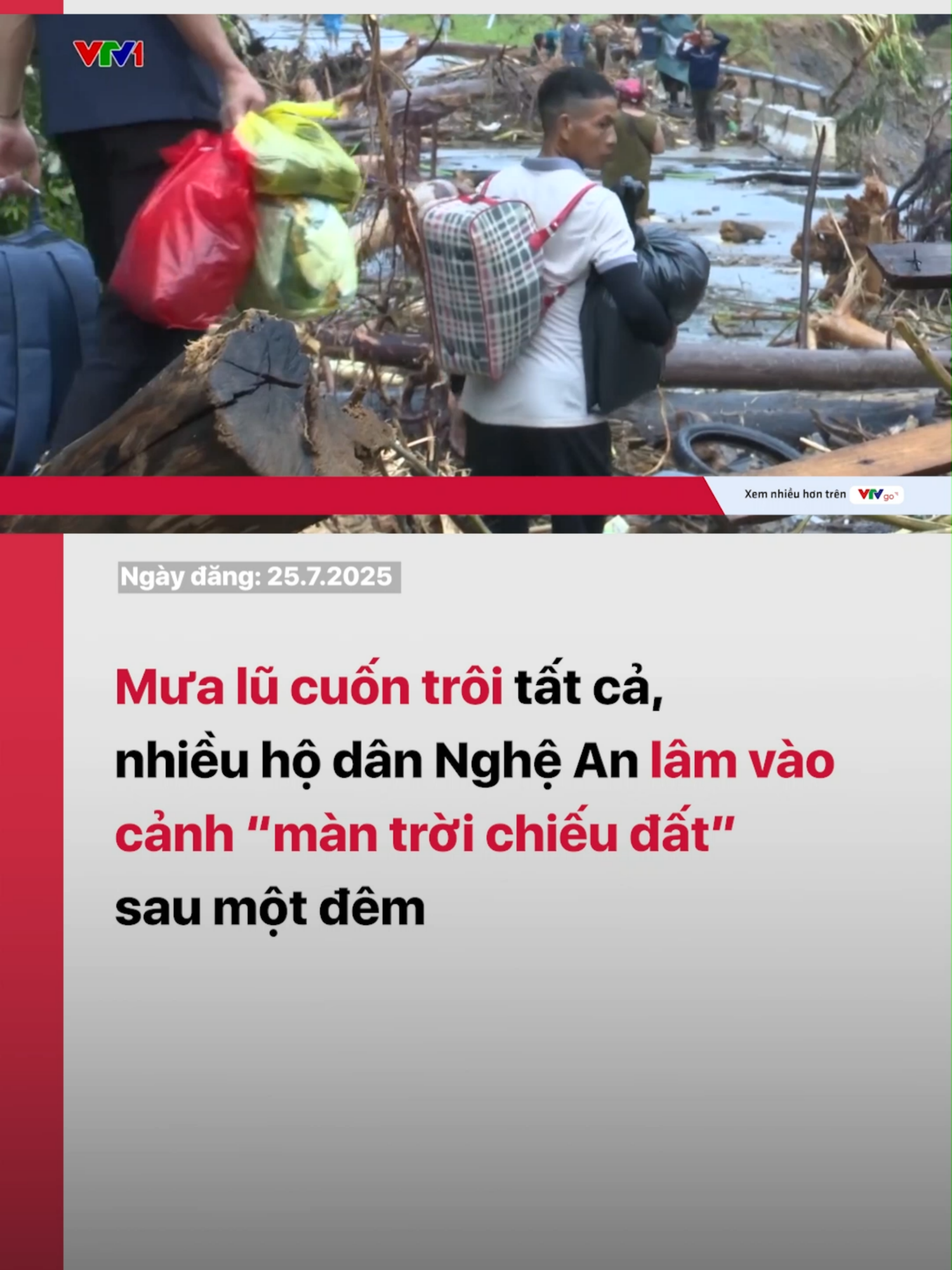 Trận lũ đã gây ra thiệt hại rất nặng nề cho người dân tỉnh Nghệ An, nhiều bản làng vẫn còn bị chia cắt. Trong phút chốc, hơn 200 gia đình ở các địa phương vùng cao lâm vào cảnh 