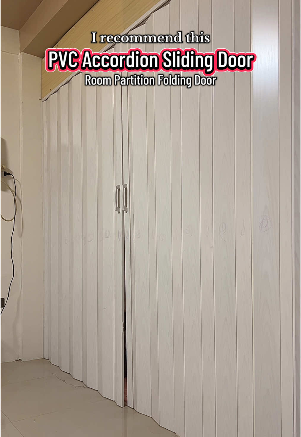 Want a mini bedroom? I recommend this PVC Accordion Sliding Door as Room Partition. #slidingdoor #foldingdoor #roompartition #roomdivider #recommended 