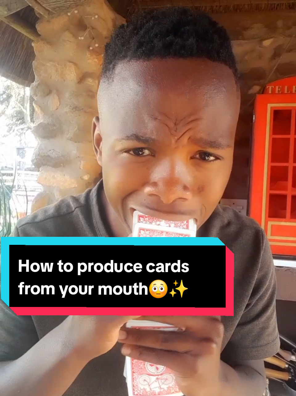 How produce cards from mouth EASY MAGIC TRICK 🎩 ✨️  #magic #magictrick #tutorial #trick 