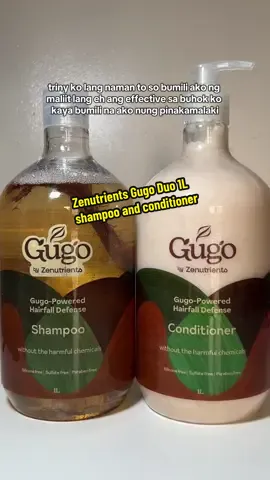 Nabawasan talaga hairfall ko dito sa Zenutrients Gugo Duo 1L shampoo and conditioner 1 liter