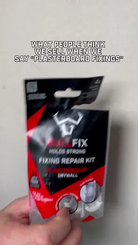 What people think we sell: Those basic wall anchors that spin, snap, and fall out. What we actually sell: Fixings with patented wings, Built to hold up to 116kg. UK’s No.1 Amazon plasterboard fixing. Once you’ve tried Bullfix, there’s no going back. #Bullfix #NoBullJustBullfix #PlasterboardFixings #UKsNo1 #HoldsStrong