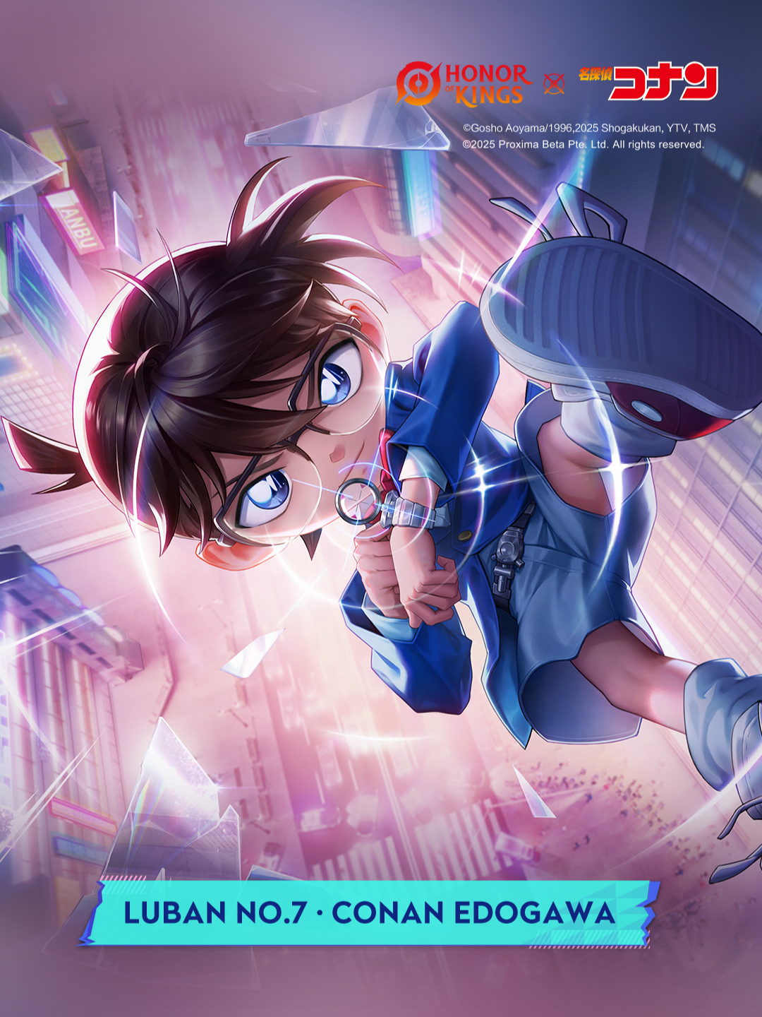 👋 I'm Conan Edogawa, a detective. The official Detective Conan collaboration skin Luban No.7 · Conan Edogawa is coming on 8/01! Get it from the Detective Conan Collab Skin Wish event to receive the accompanying avatar frame — free! Get hyped! #HonorofKings #DetectiveConan #HOKxDetectiveConan #LubanNo7 #ConanEdogawa