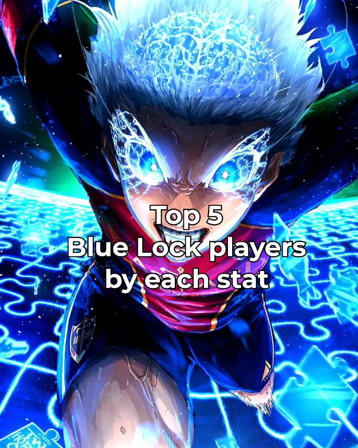 top 5 blue lock players by each stat #anime #bluelock #player #star 