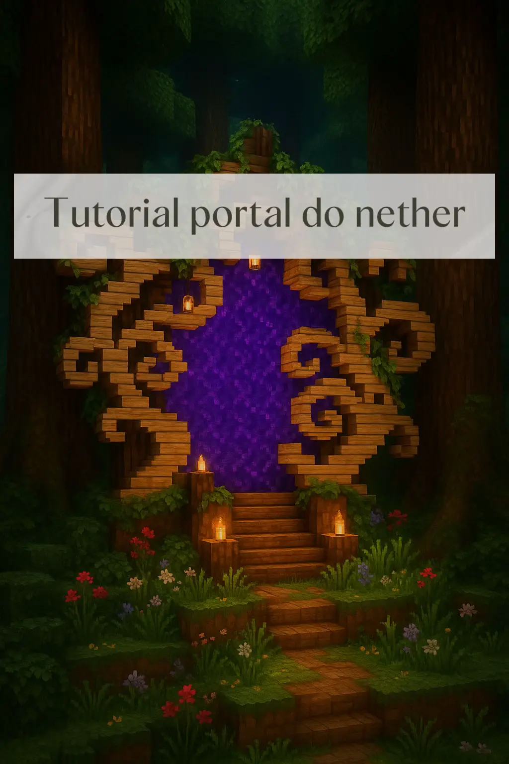 Olha esse portal diferenciado pro Nether! 🌌 🪴Curtiu a ideia? Salva pra fazer no seu mundo!🌏 #Minecraft #PortalDoNether #ConstruçãoMinecraft #MinecraftBuilds #InspiraçãoMinecraft