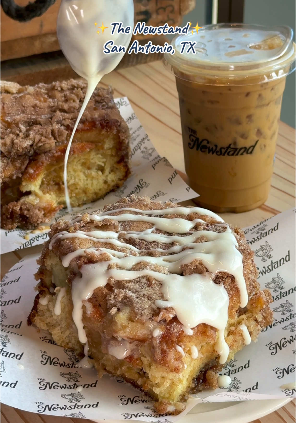 One of the best cafés in San Antonio for unique coffee drinks, stacked sandwiches, and delicious pastries! 📍 @The Newstand - 1900 Broadway St Suite 106 ⏰ Open daily from 7am–7pm #sanantonio #sanantoniotx #sanantoniofoodie #satx #tiktoksanantonio #sanantoniocheck 