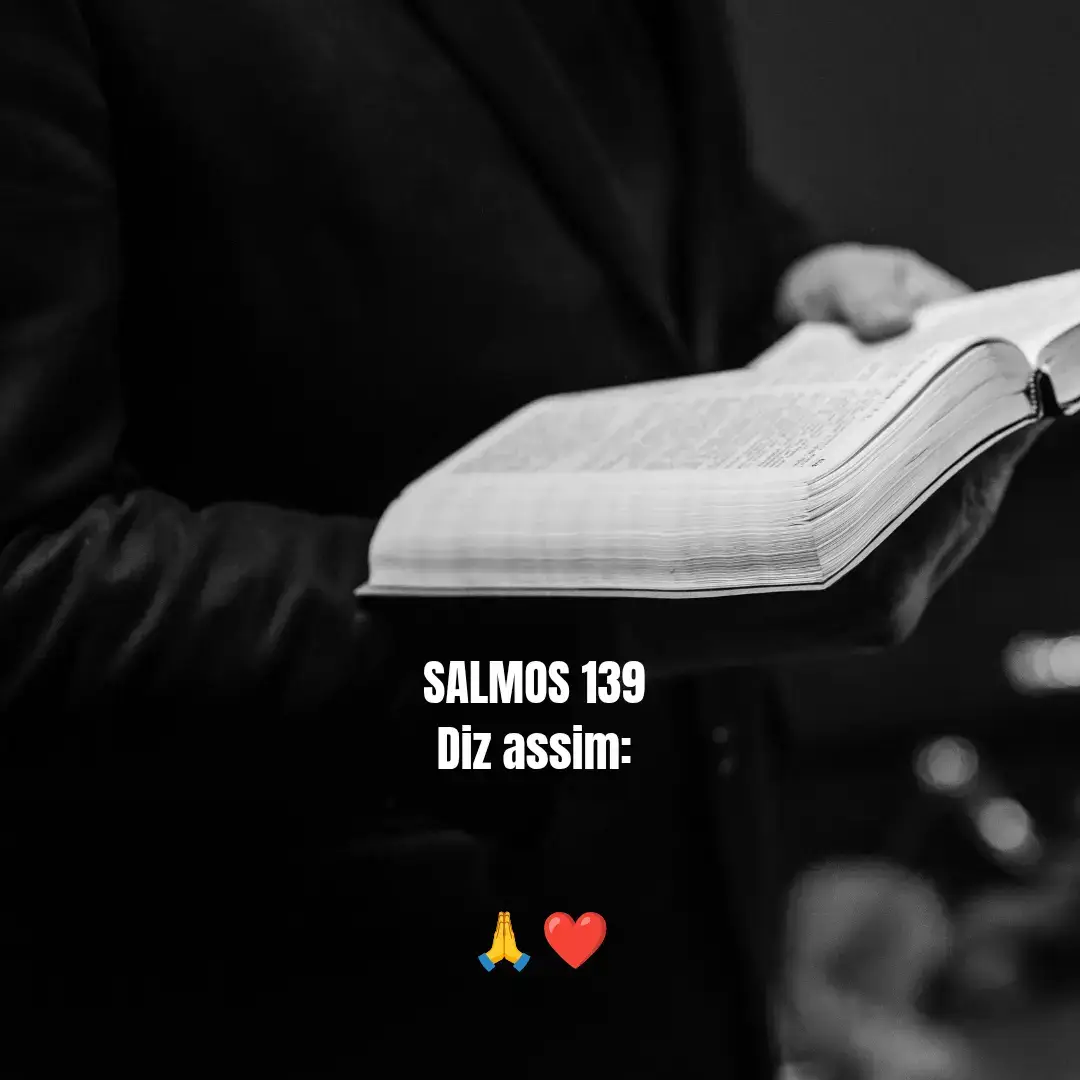 Senhor, tu me sondas e me conheces. 2 Sabes quando me sento e quando me levanto; de longe percebes os meus pensamentos. 3 Sabes muito bem quando trabalho e quando descanso; todos os meus caminhos te são bem conhecidos. 4 Antes mesmo que a palavra me chegue à língua, tu já a conheces inteiramente, Senhor. 5 Tu me cercas, por trás e pela frente, e pões a tua mão sobre mim. 6 Tal conhecimento é maravilhoso demais e está além do meu alcance, é tão elevado que não o posso atingir. 7 Para onde poderia eu escapar do teu Espírito? Para onde poderia fugir da tua presença? 8 Se eu subir aos céus, lá estás; se eu fizer a minha cama na sepultura, também lá estás. #deus #jesus #fé #cristão #salmo139