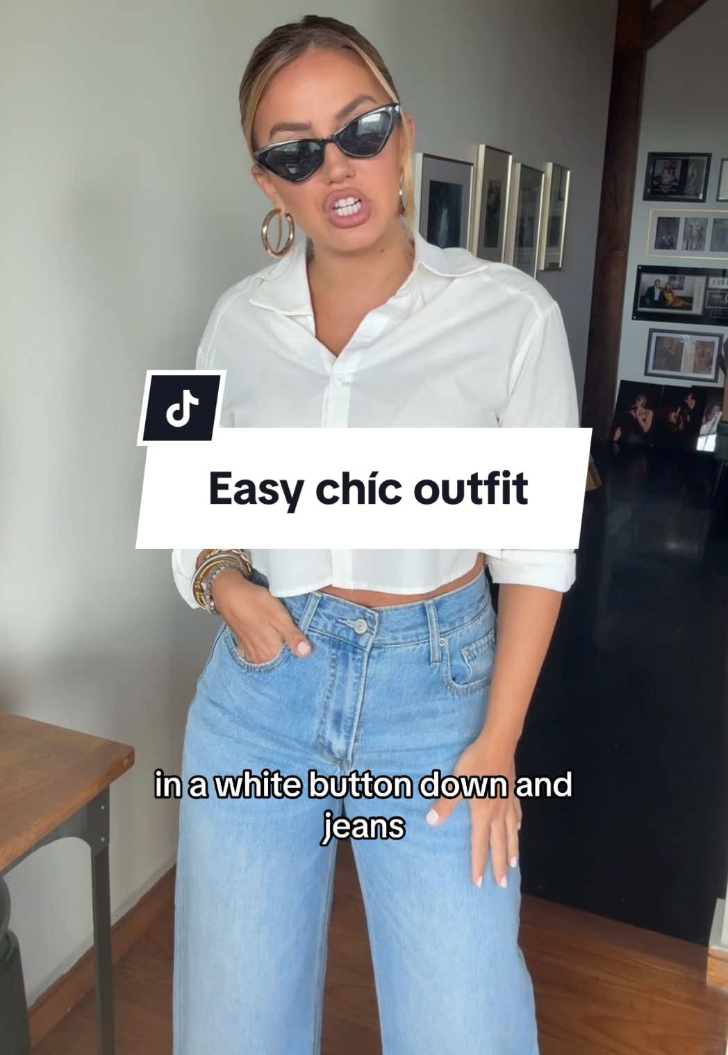 Adjustable baggy jeans & a crisp white shirt 🤌🏼 #baggyjeans #perfectjeans #jeans 