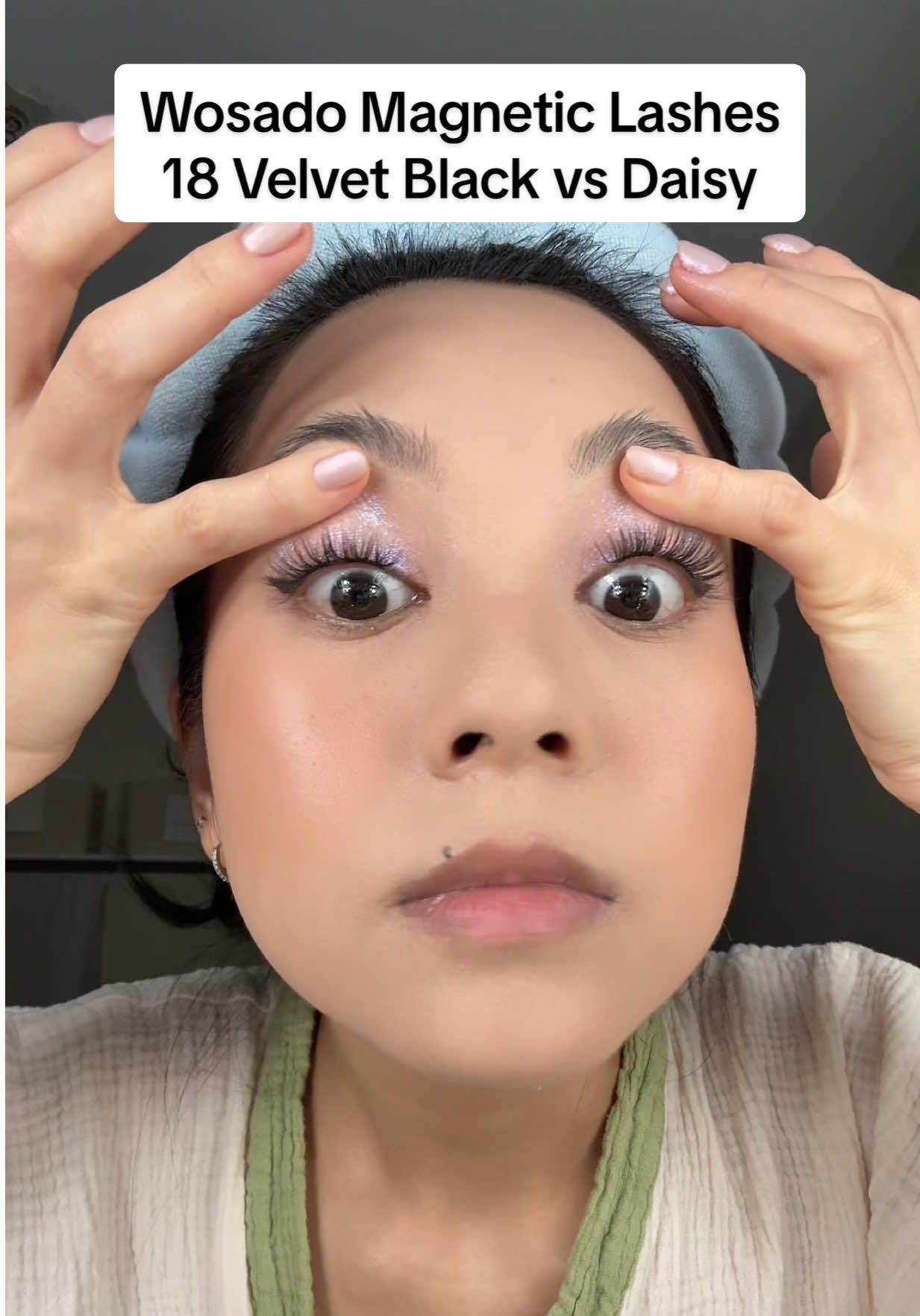 Replying to @fartlicker889 Wosado Magnetic Lashes 18 Velvet Black vs Daisy ✨ #wosadomagneticeyelash #wosado18 #wosadodaisy  #TikTokShopCreatorPicks #TTSBeautyBesties 