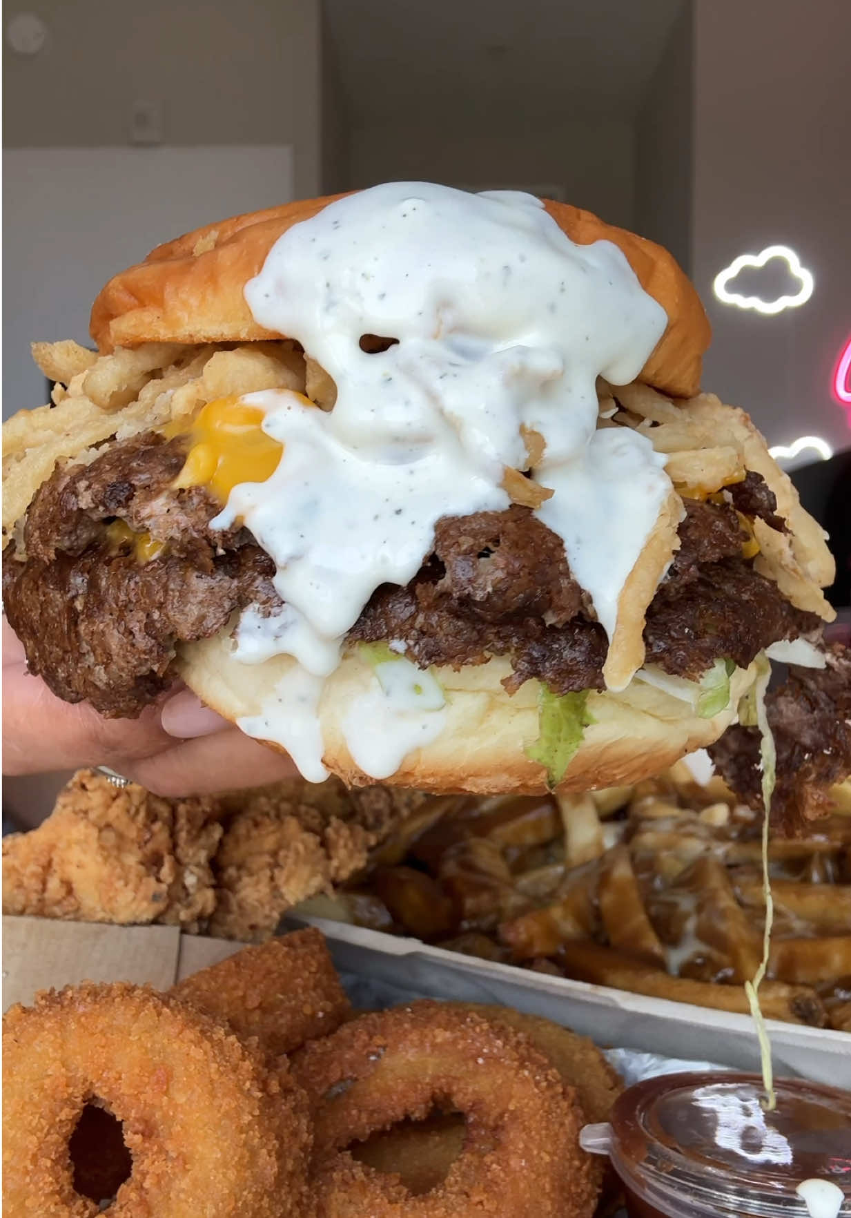 Double cheese burger and poutine fries 🍔 trying North South Grill 10/10  (location- Pembroke Pines, Florida) #burger #poutine #mukbang #mukbangasmr #eating #Foodie #foodtiktok #eating #eatingshow #hungrytiktok #creatorsearchinsights #fyp #fypシ #foryourpage #fypage #viral #trending 