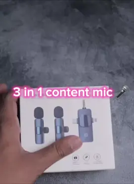 3 in 1 wirless content mic…. It comes with 2 mic 🎤…. #wirlessmicrophone #wirlessmic #contentitems #contenttools 