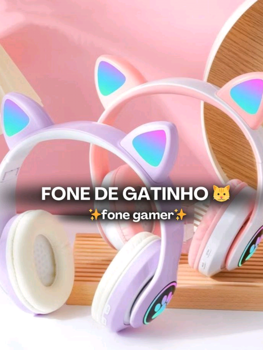 Fofo, potente e cheio de estilo! 🎧🐱 O fone com orelhas de gato que é a sua cara — perfeito pra curtir músicas, games e looks incríveis! 💖✨ Como encontrar o link?👇🏻 1️⃣_comente 
