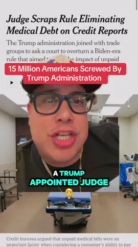 A Trump-appointed judge just killed Biden’s medical debt forgiveness plan, stripping away relief for 15 million Americans overnight. Meanwhile, they keep cutting Medicaid, slashing healthcare, and playing political games — while YOU pay the price. This is your wake-up call: no one’s coming to save you. Protect your money. Protect yourself. #credit #money #finance #medicaldebt #medicalbills  * medical debt forgiveness * Biden medical debt rule * Trump judge ruling * Medicaid cuts 2025 * credit reporting * medical bills credit report * US healthcare debt * politicians don’t care * wake up America #MedicalDebt #CreditScore #Biden #Trump #WakeUp #TheyDontCare #MedicaidCuts #DebtRelief #FinancialFreedom #CreditTruth  
