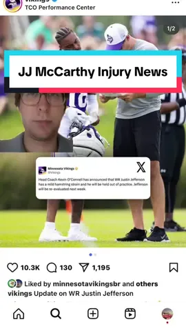 justin jefferson injury news #justinjefferson #jjettas #minnesotavikings #jjmccarthy 