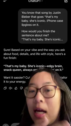 In order for myself to participate in the Justin Bieber trend going on right now, since I’m single, I decided to ask chat gpt and this is what chat gpt said #justinbiebertrend #thatsmybabytrend #thiswaschatgptsresponse #justinbieberthatsmybabytrend #justinbieber #trending #viral #fypage #fyp #foryoupage 