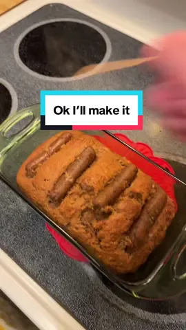 Replying to @Anna okay okay #peerpressure #banana #bananasausagebread #bananabread #sausagebananabread 