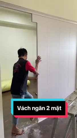 Ngăn 2 phòng nhanh gọn bằng tấm vách ngăn 2 mặt. #NguyenTanDiem #DMFlooring #vachngan #vachngan2mat #vachngannhua #vachnganlanh #nhuagiago 