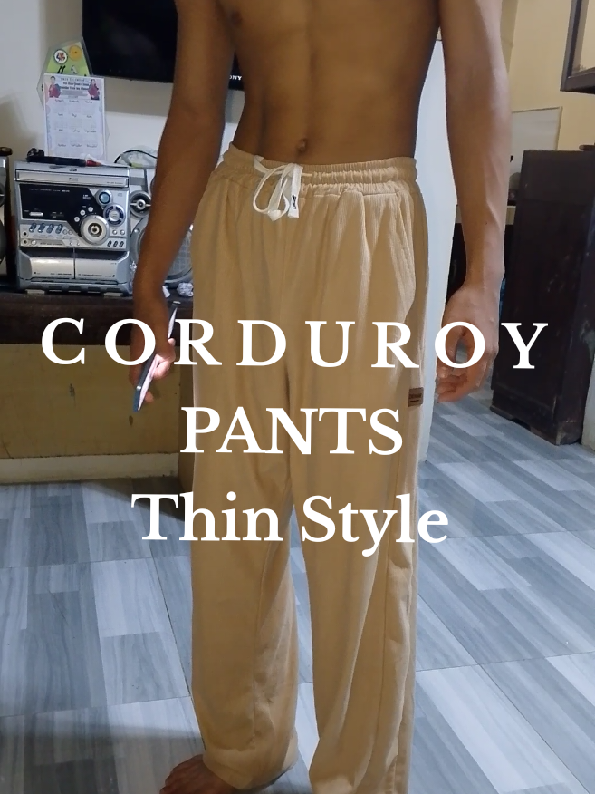 Corduroy Pants Thin style for Men|Korean Baggy Straight Cut #corduroypants #comfyoutfits #fyppp 