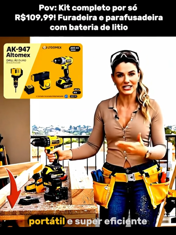 Furadeira e parafusadeira na promoção #tiktokshop #tiktokbrasil #obras #construcao 