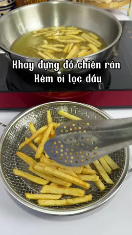 Nhà mấy chị hay làm mấy món chiên, rán nhiều dầu mỡ có cái khay ráo dầu này hợp lý nè#bepnhachin #xuhuong #LearnOnTikTok #khayraodau #khaylocdau 