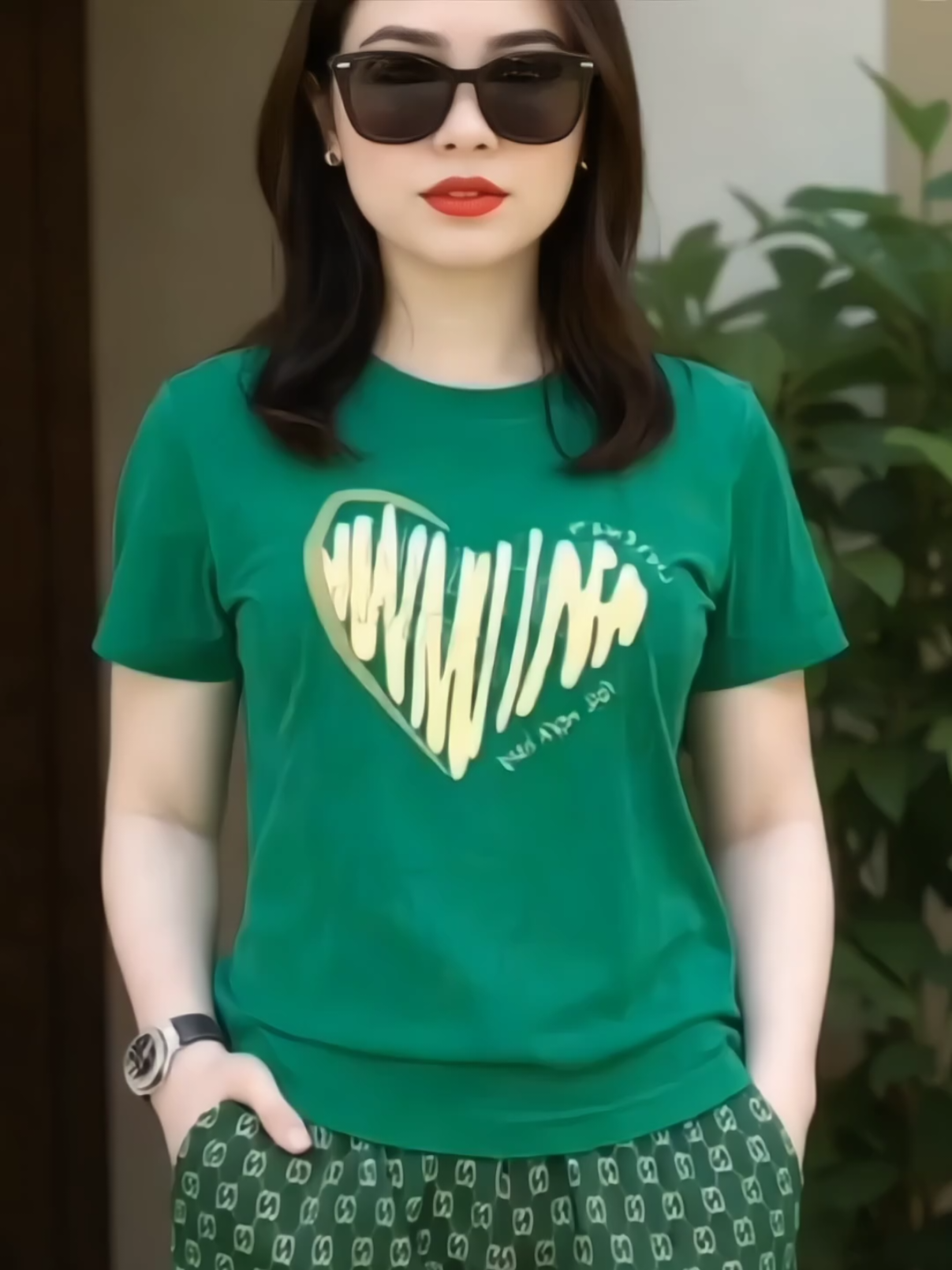 Sét bộ nữ in hình tim chất thun cotton thoáng mát size 40-90kg #dobo #dobomacnha 