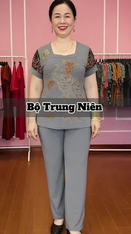 Đồ bộ nhung đính đá trung niên sang #dobotrunghien #aonudinhda #thoitrangme #doonhadep #tiktokshop