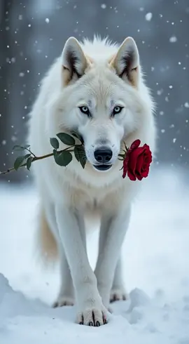 @white wolf 🐺🌹 #wolf #snow #whitewolf 