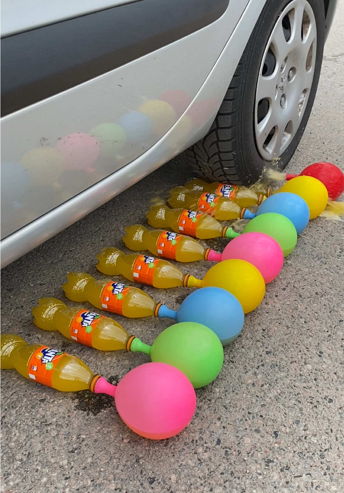 Coca Cola, Fanta, Sprite und Mentos |  Experiment #cocacola #science #Experiment #Reels #viral #fyp #foryou #balloons