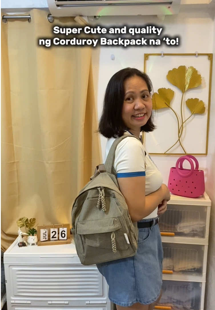 Diba ang Cute ng Backpack na ito na pang on the go. #backpack #corduroybackpack #smallbackpack 