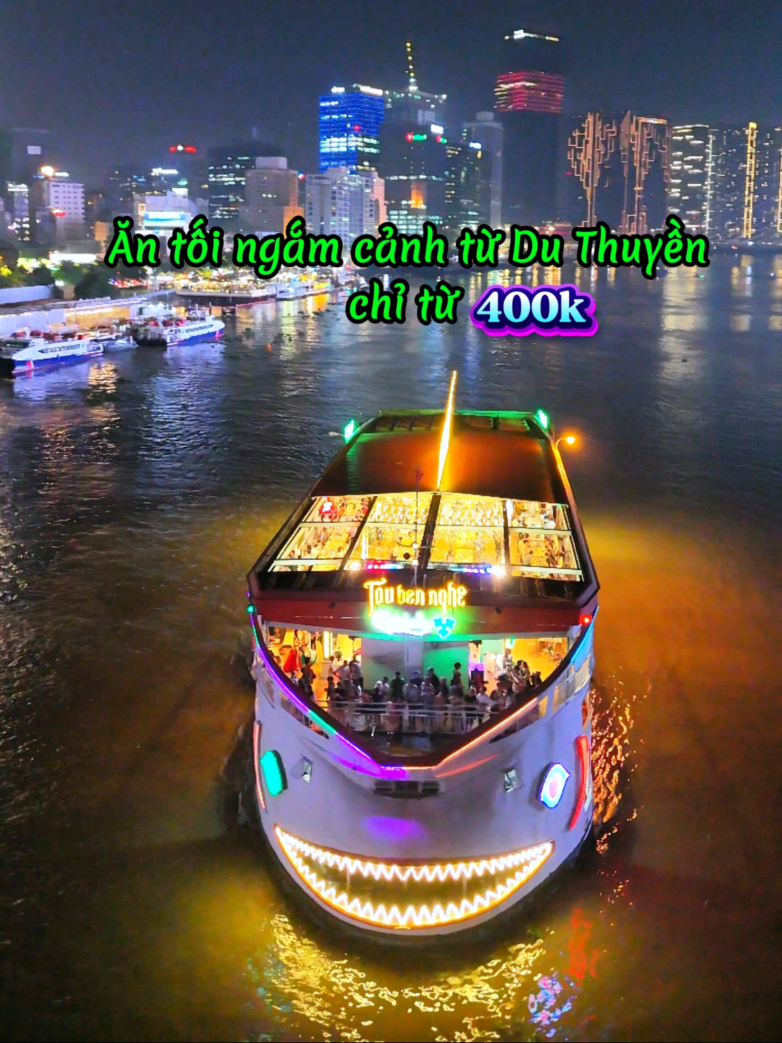 Ăn tối trên du thuyền sông Sài Gòn - Tàu Bến Nghé - chỉ từ 400k , ngắm Sài Gòn hoa lệ về đêm  Tàu Bến Nghé có 3 set menu khác nhau ( 9 món) với các mức giá sau : Set menu 1 : 400k Set menu 2 : 510k Set menu 3 : 660k  Tư vấn và đặt vé ăn tối du thuyền sông Sài Gòn --> qua Bio em nhé #datveantoiduthuyensongsaigon #duthuyensongsaigon #taubennghe #duthuyensaigon #reviewdulichsaigon 