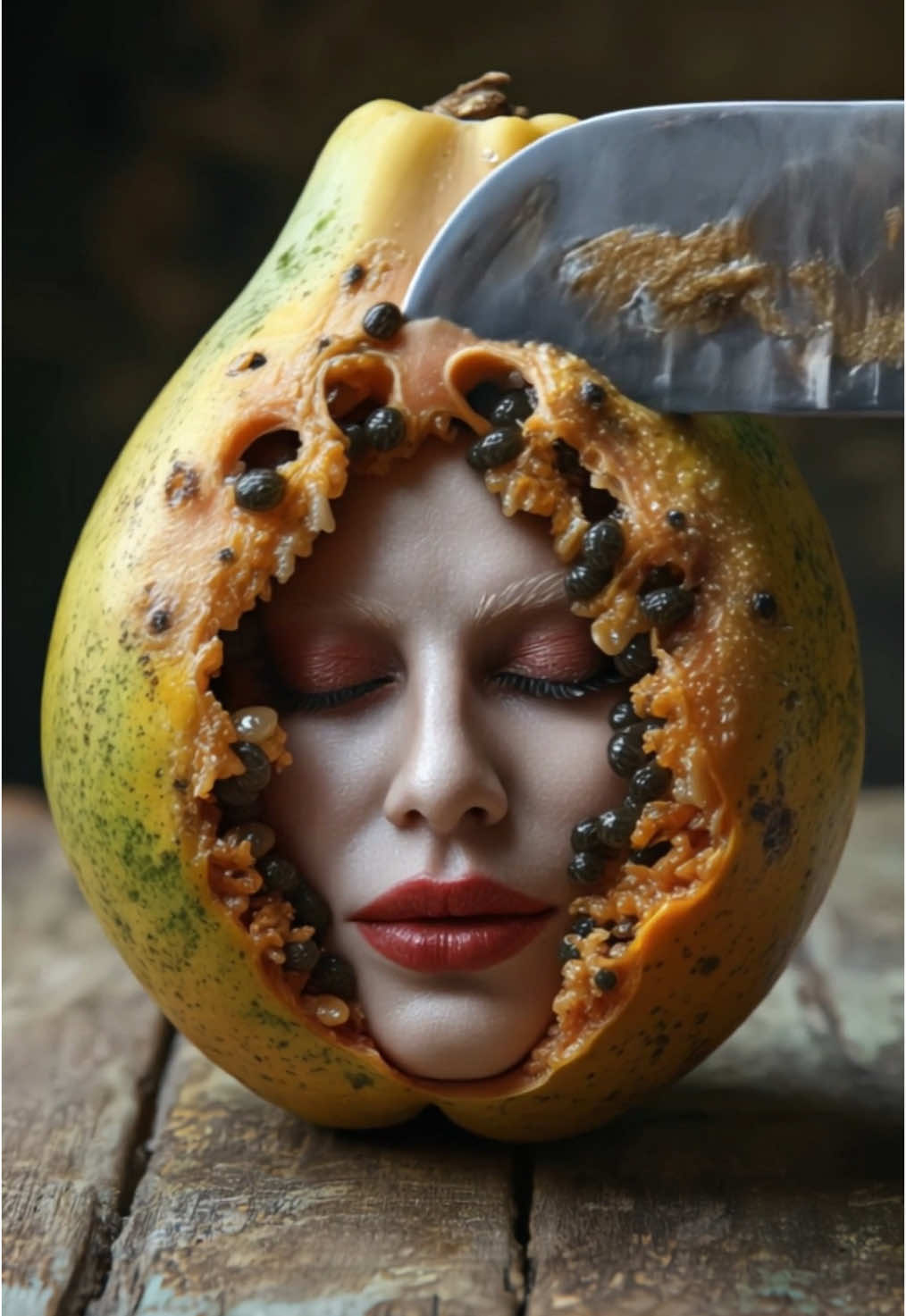Cursed or Blessed? 😇 #asmr #asmrsounds #asmrvideo #cuttingshapes #ai #aiart #aiartist #satisfyingvideos #cursed #cuttingfruit 
