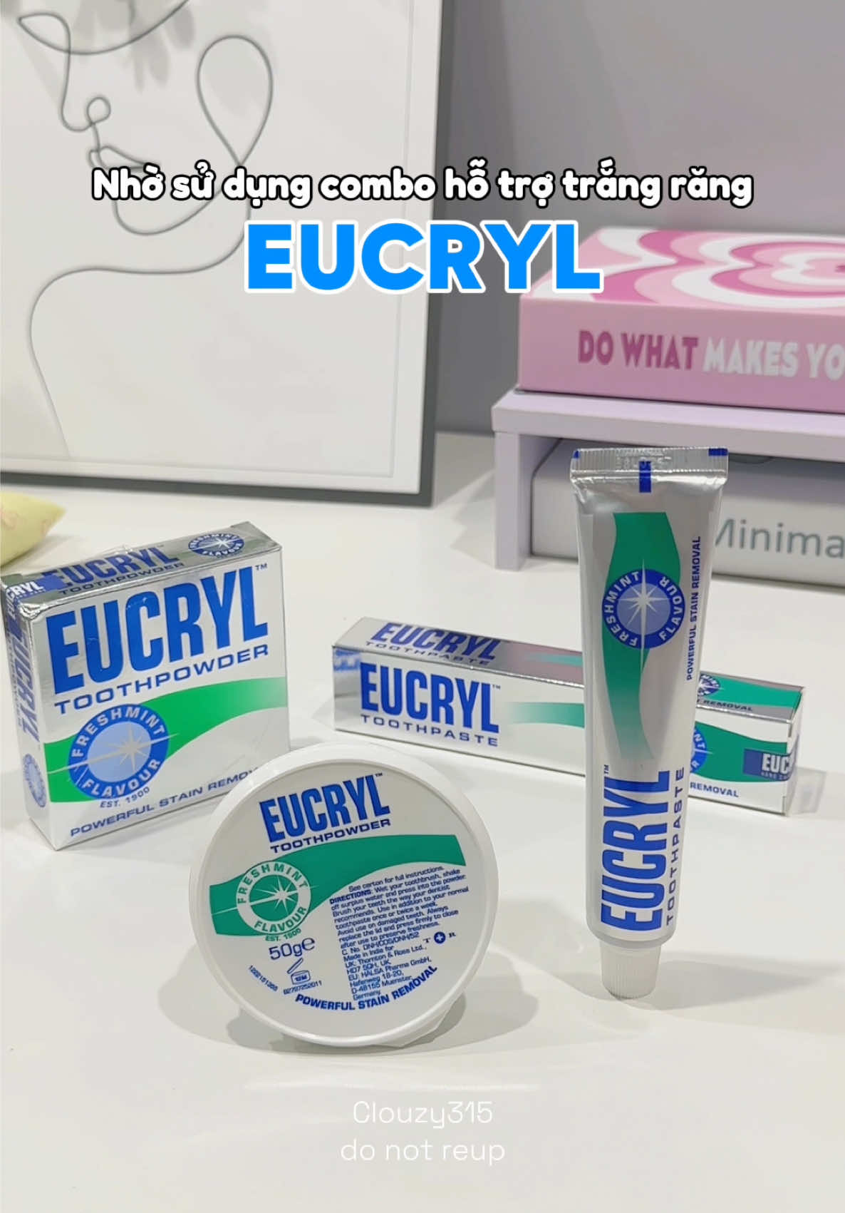 Combo trắng răng tại nhà quốc dân  💕 #trangrang #eucryl #trangrangtainha #clouzy315 #review 