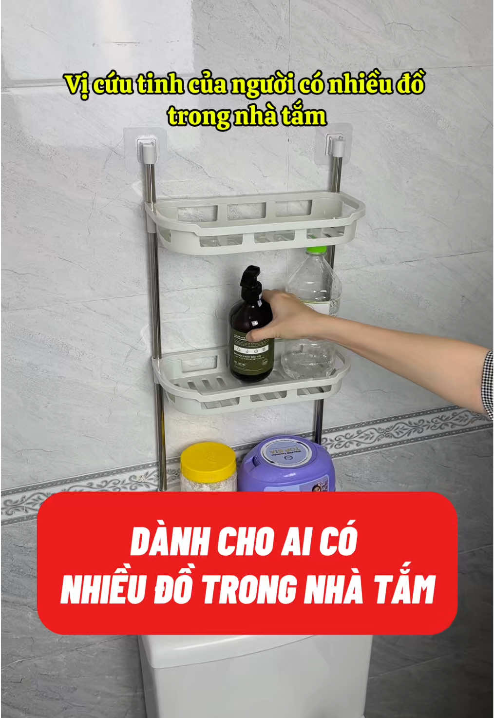 Kệ đựng đồ nhà tắm dán tường #ngandecor #dogiadung #giadungtienich #kedungdonhatam #ketreonhatam 