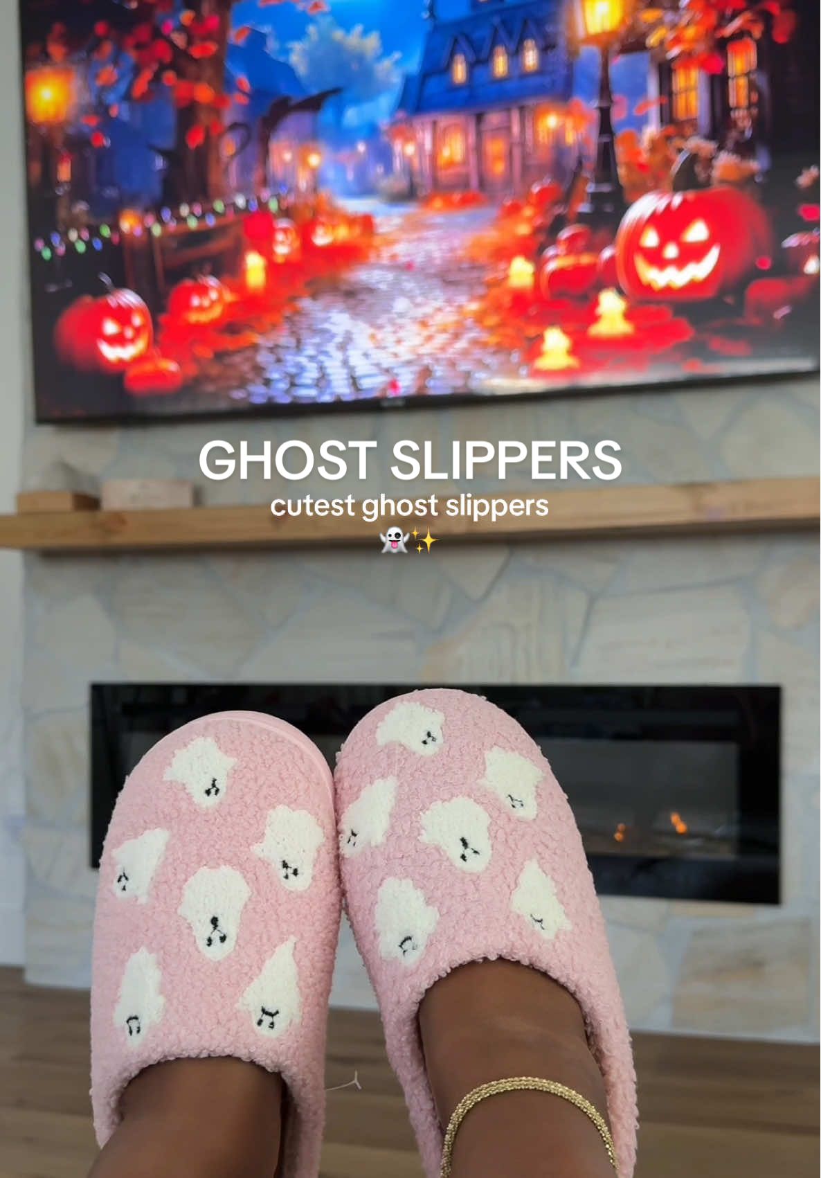 Can’t wait for cozy season, grab these viral ghost slippers before they sell out again! #ghostslippers #fall #cozyseason #pinkghostslippers #halloween 