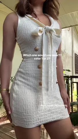 color 1 or 2?? #bodycondress #knitted #knittedbodycondress #minidress #dress #fashion #necktiedress 