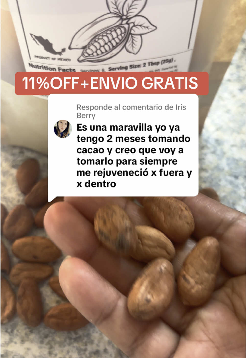Respuesta a @Iris Berry semilla de cacao entero crudo #cacaobeans #semillasdecacao #cacaocrudo #tiktokshopusa 
