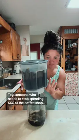 Cold Brew Coffee Concentrate: -12 oz coffee (this weighed out to around 4 cups for me) -8 cups water Mix and let sit overnight or at least 12 hrs. Then filter and top with around a quart of water. This is a concentrate, i dilute with water or milk at least 2:1 #truckerwife #truckerwifetip #wifey #homemade #food'#oklähoma #homestead #coffee #icedcoffee #coffeetiktok #coldbrewcoffee