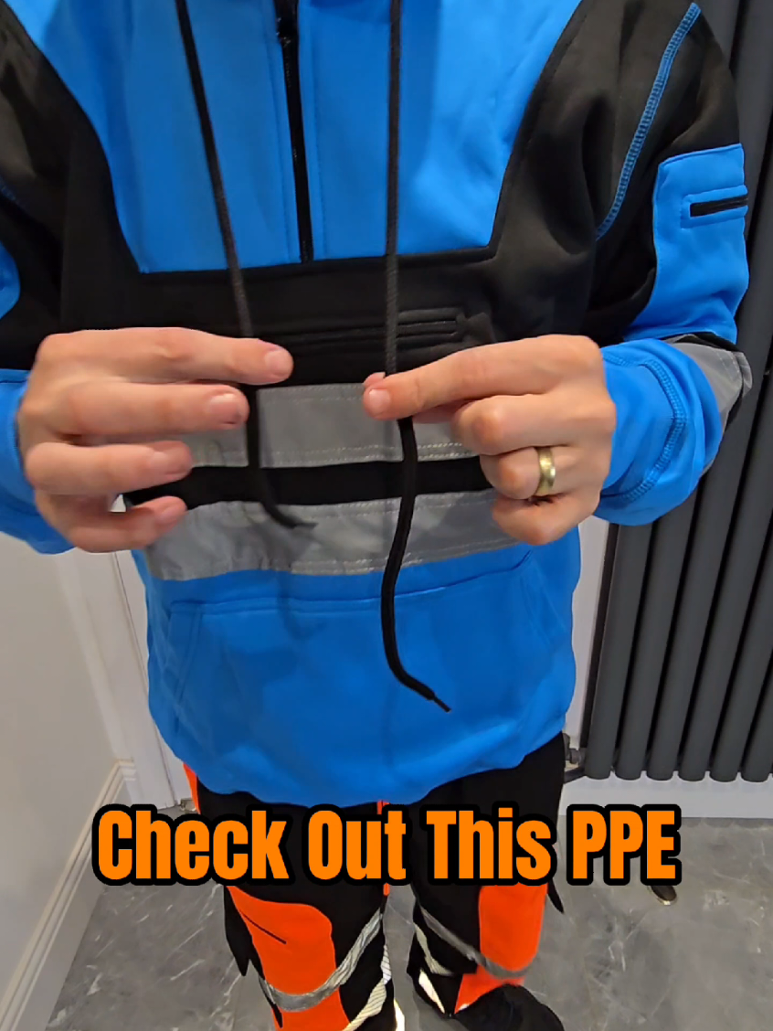 Hoodie with reflective bands  #hivis #workwear #ppe #builder #tiktokmademebuyit 