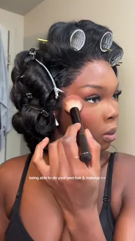 grateful for 13 y/o me that watched get ready with me’s on YouTube all day 🙏🏾🙏🏾 #summermakeup #blackgirlmakeup #softglam #wiginstall #fyp 