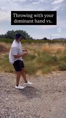 If you ever want to be extremely humbled, throw a rock with your left hand😂 #trend #americasfavoritecouple #couplechallenges #throw #sport #athletic #goals @Launib @Kyle 