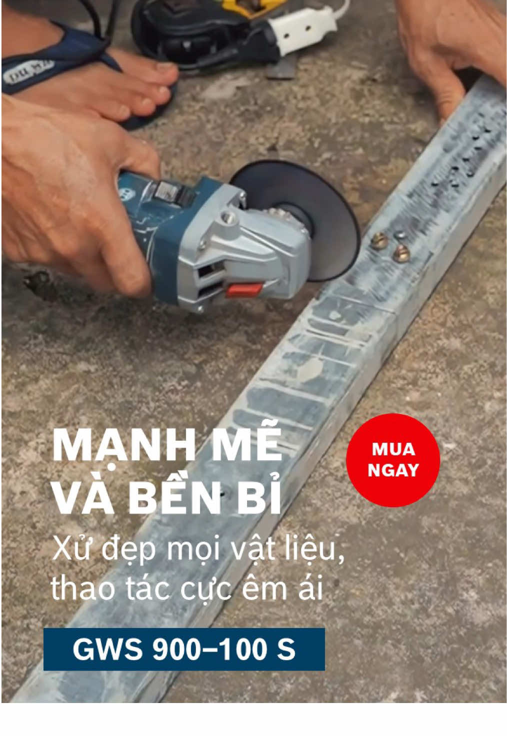 Xử lý cắt mài êm ái với mọi vật liệu cùng Máy mài góc GWS 900-100S của Bosch #boschchinhhang #powertools #maymaigoc #asmr #testingproducts 