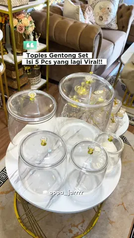 Toples Gentong Set isi 5 pcs viral serbaguna yang wajib bunda punya dirumah☝🏻🤗 #toplesgentong #toplesakrilik #toplessetisi5 #topleskerupuk 