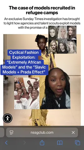 I remind you that black models are still NOT the dominant look (“extremely African” or not… whatever that means 🙄) #fashiontiktok #africanmodels #sudanesemodels #slavicmodels #pradaeffect 
