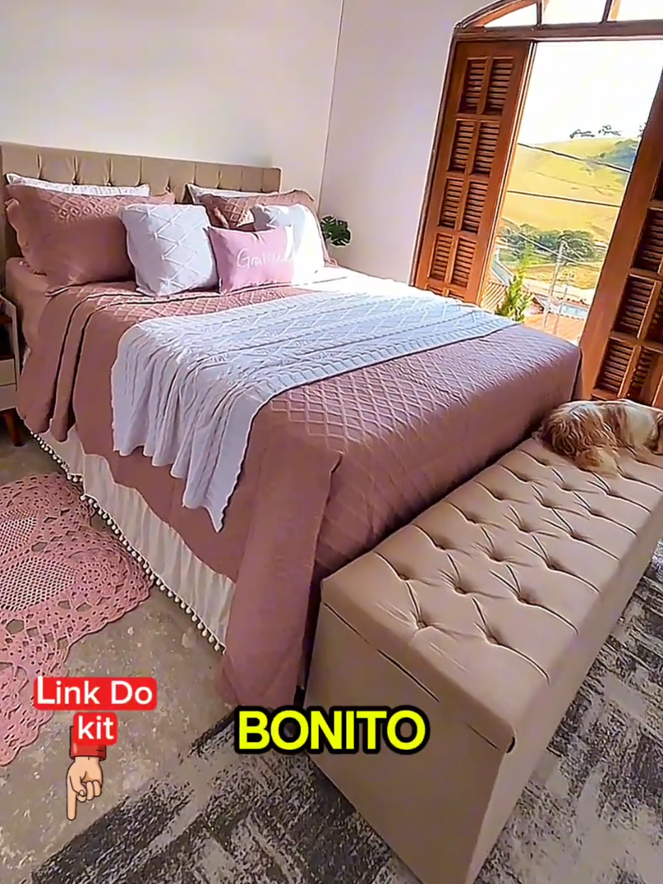 Colcha 3 Peças Cobre Leito Casal Queen King e Solteiro Matelado Ultrassonico #tiktokshop #tiktokshopchegou #cobreleito 