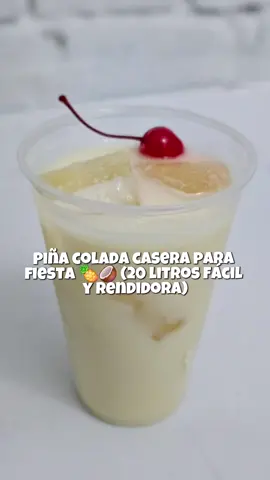 #tutorial #piñacolada #bebidas #bebidatiktok #fiesta #fyp #fyppppppppppppppppppppppp #jumex #carnation #nestle #cremadecoco  Preparamos piña colada para 20 litros, ideal para reuniones o fiestas. Todo con ingredientes fáciles de conseguir y sin complicaciones. 🍍 Lleva piña, crema de coco, leche condensada y hielo. 🥶 Puedes servirla bien fría o con hielo al momento. Perfecta para rendir en cualquier reunión. ¡Pruébala!