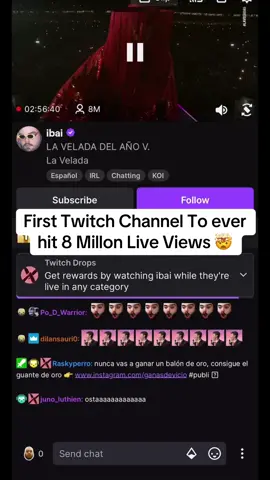 Ibai First Twitch Channel to ever hit 8 Million Live viewers 🤯🤯🤯🤯#fyp #viral#record#ibai#twitch#worldrecord 