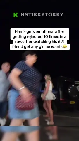 Harris gets emotional after getting rejected 10 times in a row after watching his 6’5 friend get any girl he wants😭 #hstikkytokky #fyp 